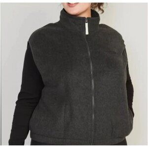Old Navy Womens Plus Gray Full-Zip Fleece Vest Size 4X